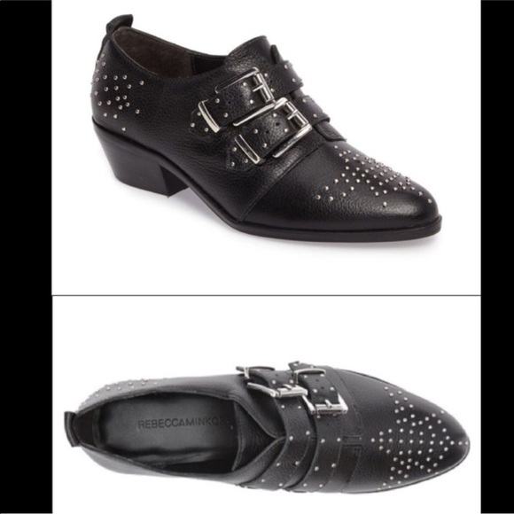 Rebecca Minkoff Studded Leather Black Booties 7.5 - Picture 14 of 14